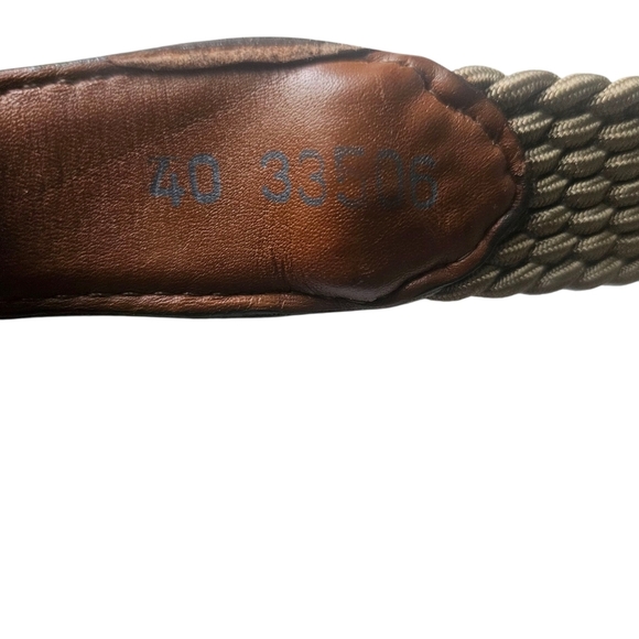 Brighton Elastic Cord w/ Croco Embossed Leather Trim Belt Men 40 - Picture 4 of 6